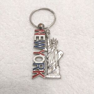 New York Keychain Statue Of Liberty Silver Tone 1" X 3 1/2" #J306